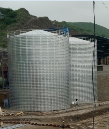 万冲镇粮食钢板仓的安装全过程不用热焊接